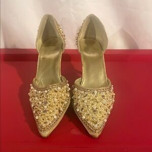 Elegant Pearl-Embellished Heels